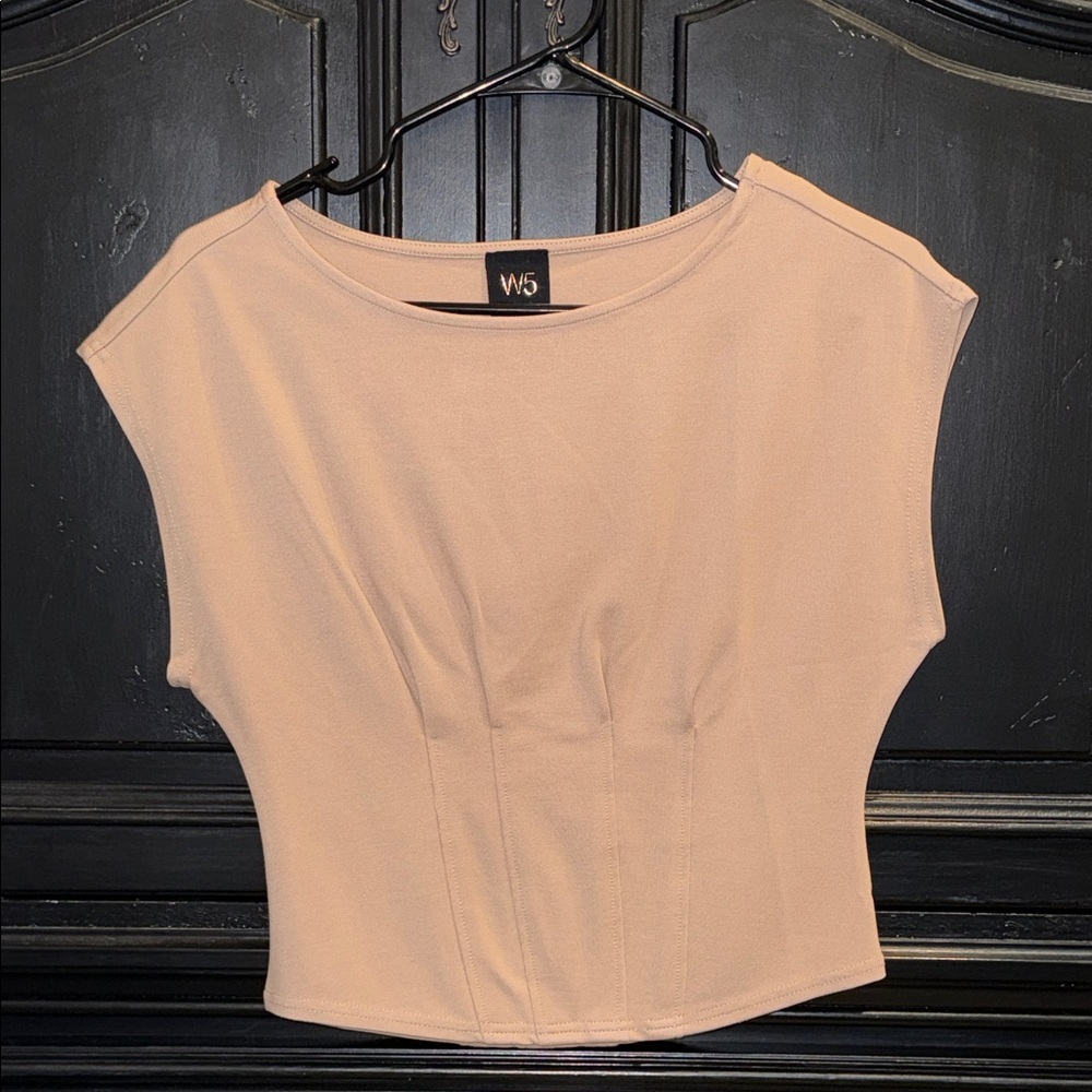 W5 Women's Beige Crop Top